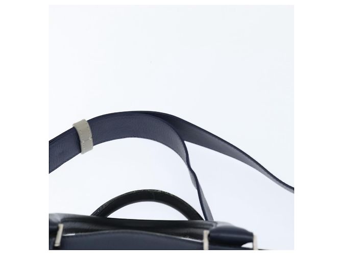 Borsa da lavoro in pelle Christian Dior 2 modi Blu Navy Argento Auth ar13763 - vista 14