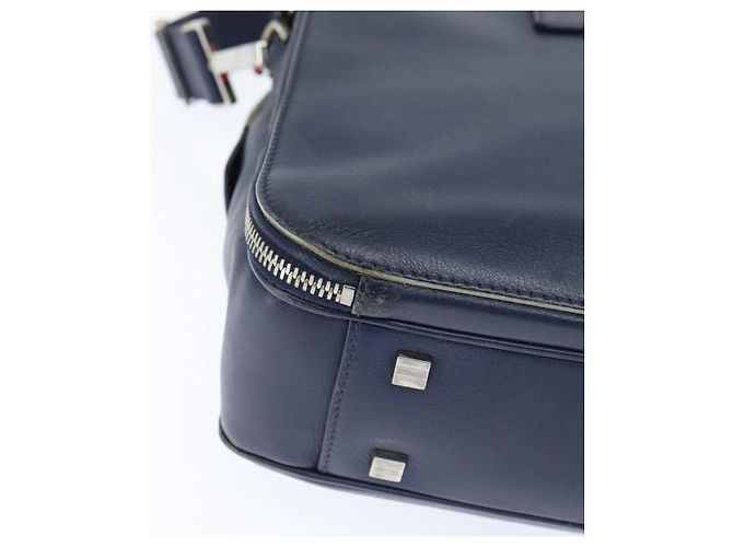 Borsa da lavoro in pelle Christian Dior 2 modi Blu Navy Argento Auth ar13763 - vista 15