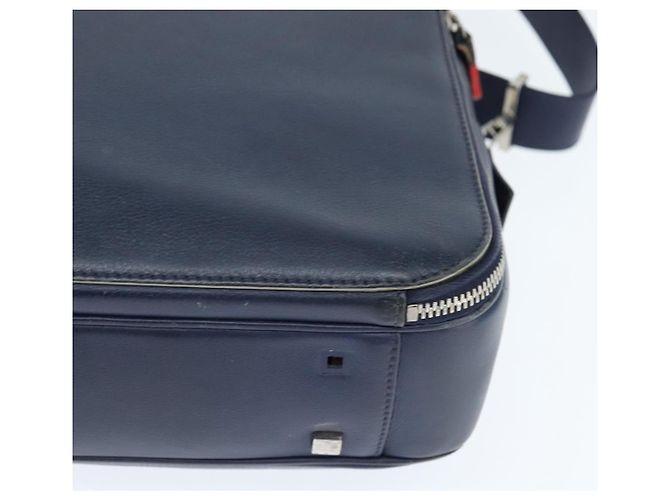 Borsa da lavoro in pelle Christian Dior 2 modi Blu Navy Argento Auth ar13763 - vista 16