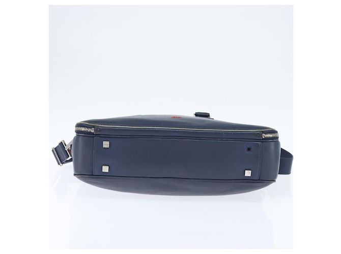 Borsa da lavoro in pelle Christian Dior 2 modi Blu Navy Argento Auth ar13763 - vista 5