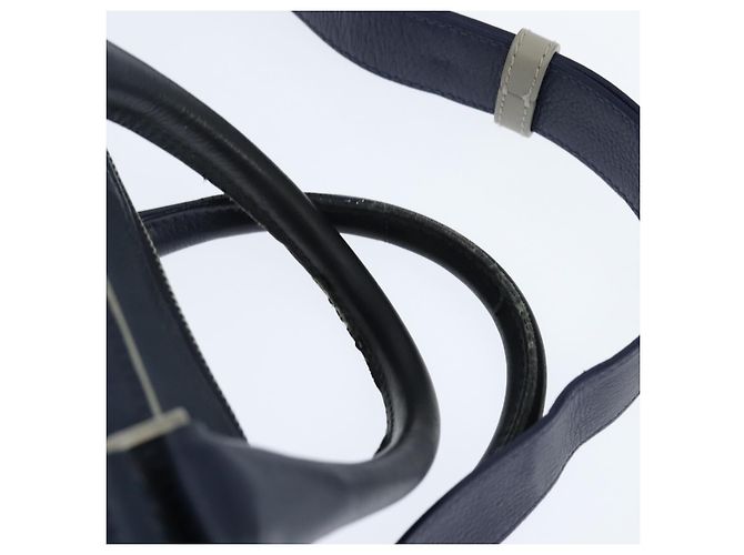 Borsa da lavoro in pelle Christian Dior 2 modi Blu Navy Argento Auth ar13763 - vista 9