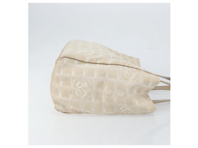 CHANEL Nuova Borsa Tote da Viaggio Nylon Beige Oro CC Auth BA7760 D'oro - vista 3