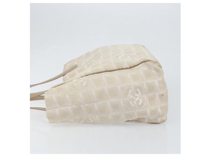 CHANEL Nuova Borsa Tote da Viaggio Nylon Beige Oro CC Auth BA7760 D'oro - vista 4