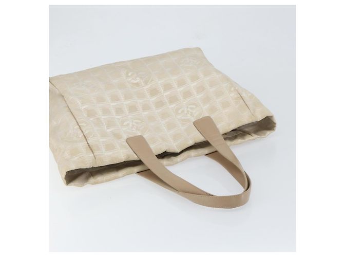 CHANEL Nuova Borsa Tote da Viaggio Nylon Beige Oro CC Auth BA7760 D'oro - vista 6
