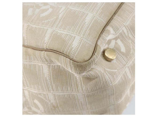 CHANEL Nuova Borsa Tote da Viaggio Nylon Beige Oro CC Auth BA7760 D'oro - vista 9