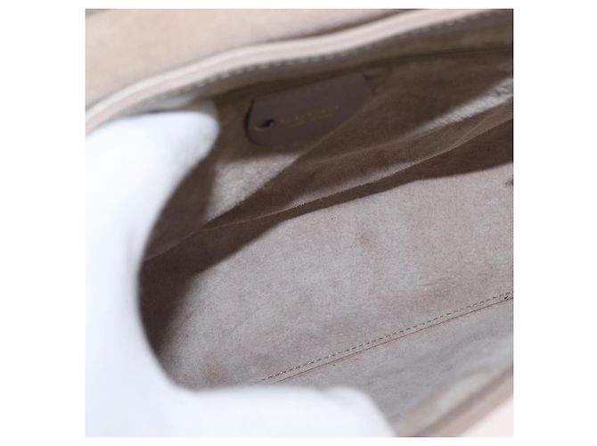 Borsa a mano in pelle beige oro GUCCI Bamboo 001 3444 1887 Auth ka105 - vista 10