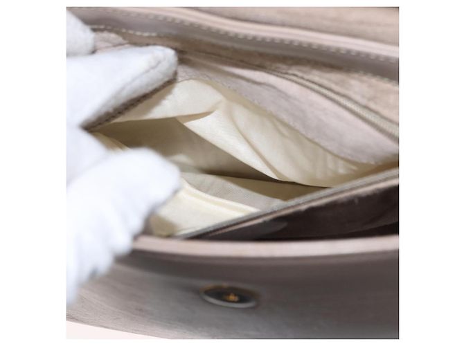 Borsa a mano in pelle beige oro GUCCI Bamboo 001 3444 1887 Auth ka105 - vista 11