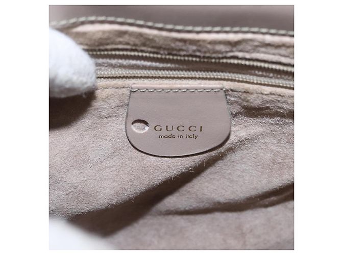 Borsa a mano in pelle beige oro GUCCI Bamboo 001 3444 1887 Auth ka105 - vista 18