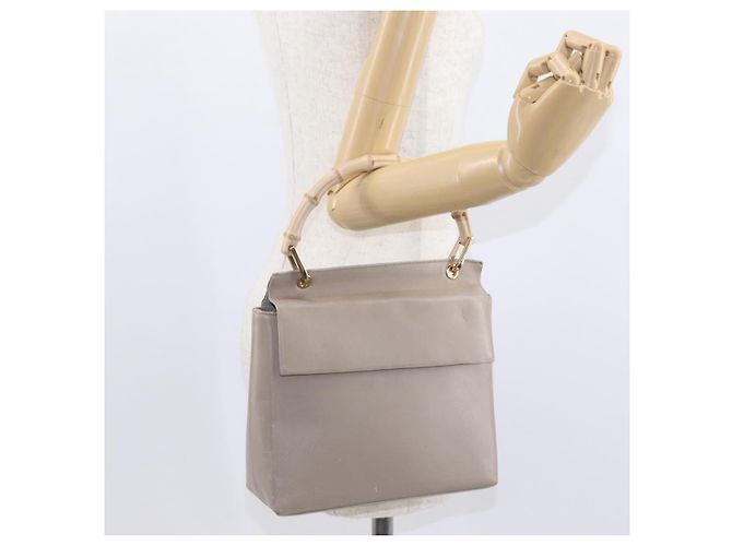 Borsa a mano in pelle beige oro GUCCI Bamboo 001 3444 1887 Auth ka105 - vista 22