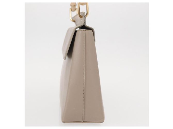 Borsa a mano in pelle beige oro GUCCI Bamboo 001 3444 1887 Auth ka105 - vista 3