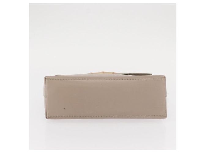 Borsa a mano in pelle beige oro GUCCI Bamboo 001 3444 1887 Auth ka105 - vista 5