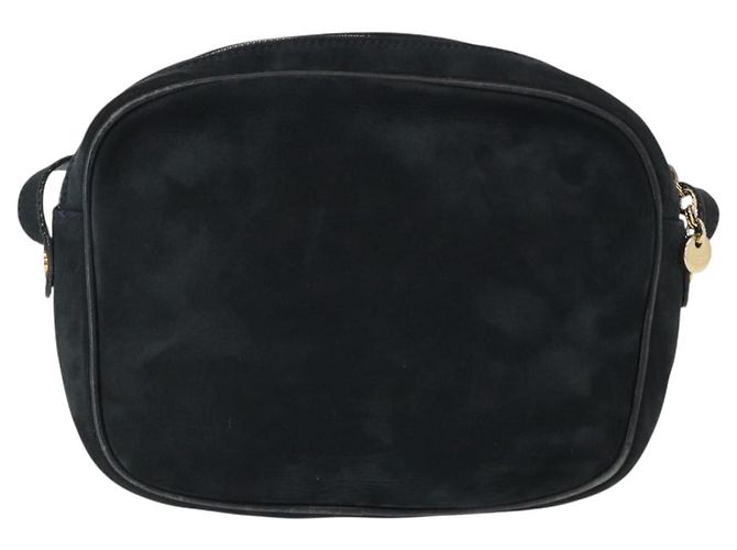 Borsa a Spalla Vala in Camoscio Blu Navy e Oro Auth BA7661 di Salvatore Ferragamo D'oro - vista 2