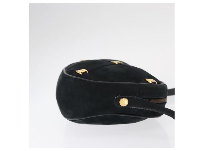 Borsa a Spalla Vala in Camoscio Blu Navy e Oro Auth BA7661 di Salvatore Ferragamo D'oro - vista 3