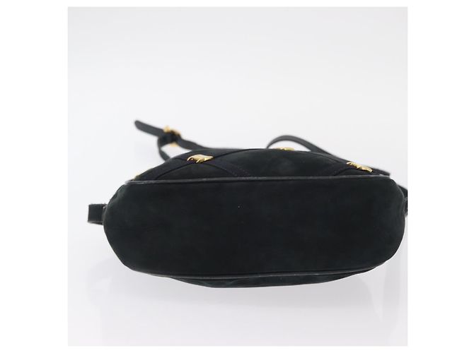 Borsa a Spalla Vala in Camoscio Blu Navy e Oro Auth BA7661 di Salvatore Ferragamo D'oro - vista 5