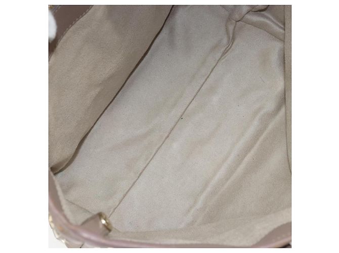 Bolsa tote de couro cinza e dourado com studs Jimmy Choo Auth bs31692 Marrom - vista 16