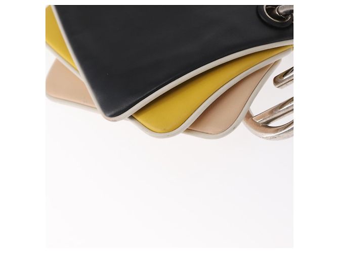 FENDI Pochette Triplet in Pelle Multicolore Argento Auth bs31387 - vista 13