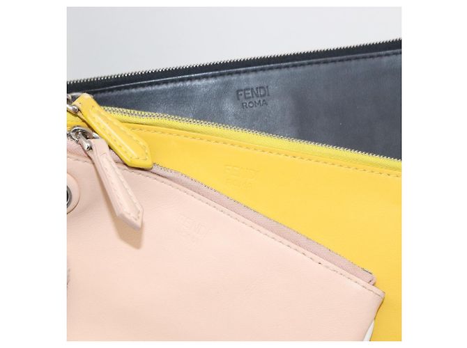 FENDI Pochette Triplet in Pelle Multicolore Argento Auth bs31387 - vista 15