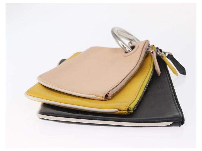 FENDI Pochette Triplet in Pelle Multicolore Argento Auth bs31387 - vista 4