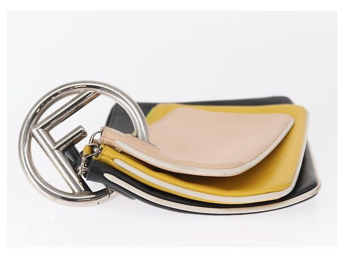 FENDI Pochette Triplet in Pelle Multicolore Argento Auth bs31387 - vista 5