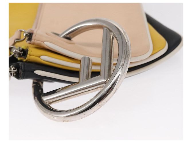 FENDI Pochette Triplet in Pelle Multicolore Argento Auth bs31387 - vista 7