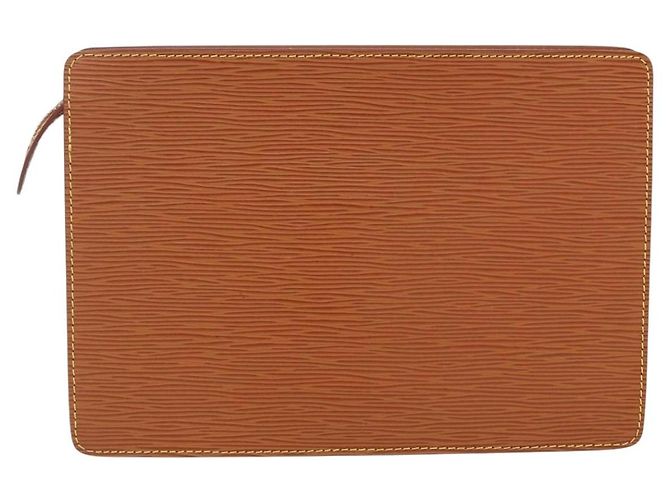LOUIS VUITTON Pochette Uomo Epi Borsa Marrone Zipangu Oro M52528 LV Auth 157254 - vista 2