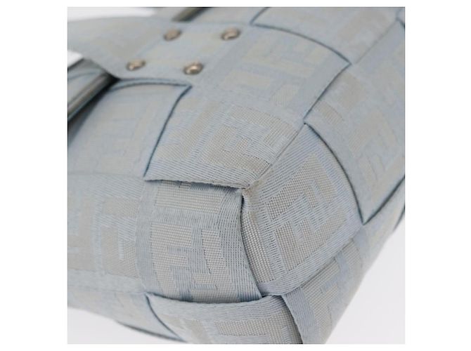 FENDI Zucca Canvas Handtasche Hellblau Gold Auth 151194V Golden - Ansicht 10