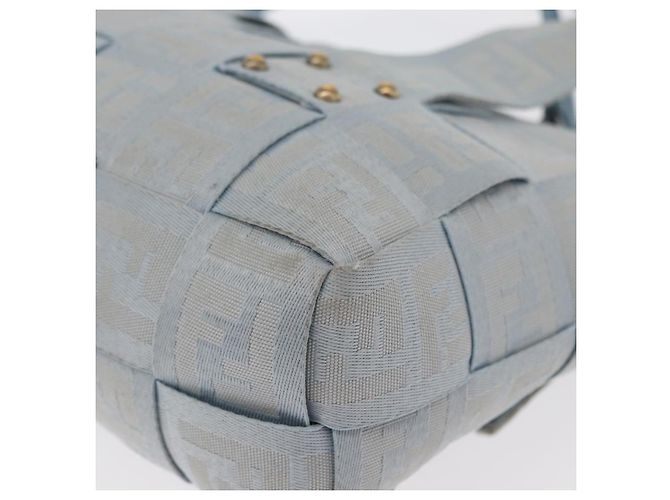 FENDI Zucca Canvas Handtasche Hellblau Gold Auth 151194V Golden - Ansicht 13