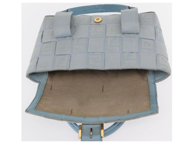 FENDI Zucca Canvas Handtasche Hellblau Gold Auth 151194V Golden - Ansicht 17