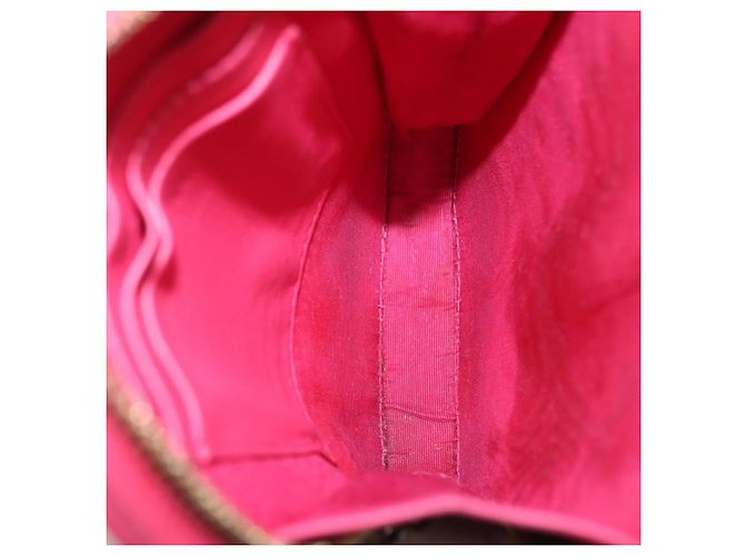 Pochette a spalla con catena per telefono Cannage Christian Dior 2 in 1 Rosa Oro Auth 156668V D'oro - vista 18