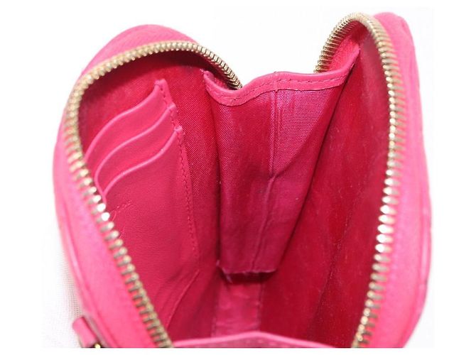 Pochette a spalla con catena per telefono Cannage Christian Dior 2 in 1 Rosa Oro Auth 156668V D'oro - vista 19
