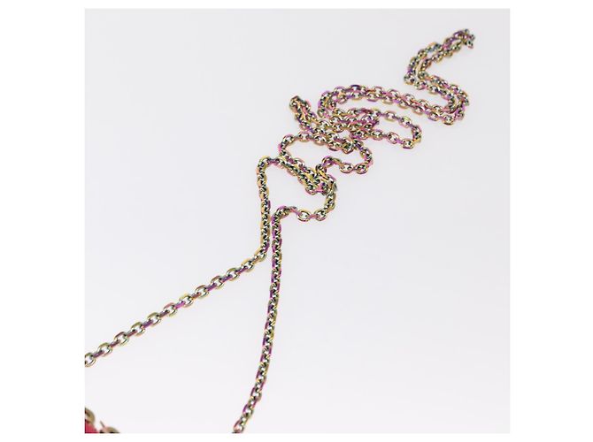 Pochette a spalla con catena per telefono Cannage Christian Dior 2 in 1 Rosa Oro Auth 156668V D'oro - vista 8