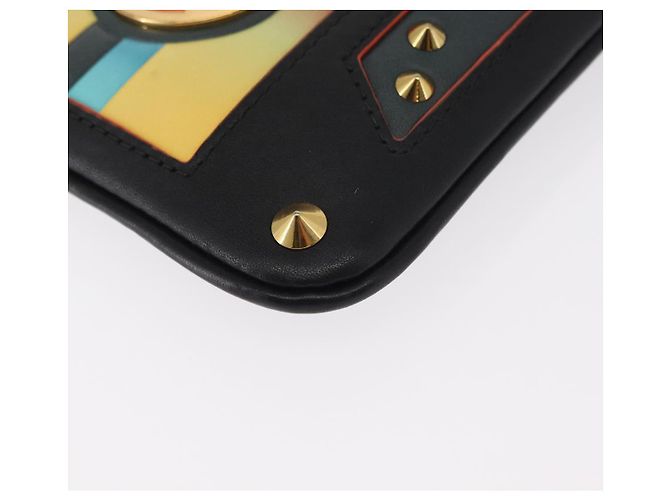 Borsa a Spalla MCM in Pelle Nera Oro Auth 157161V Nero D'oro - vista 10