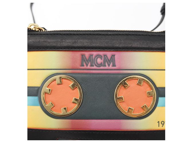 Borsa a Spalla MCM in Pelle Nera Oro Auth 157161V Nero D'oro - vista 14