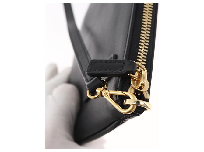 Borsa a Spalla MCM in Pelle Nera Oro Auth 157161V Nero D'oro - vista 15