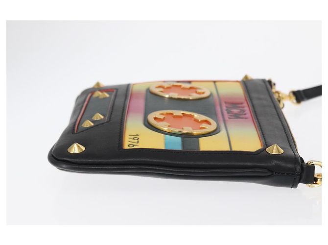 Borsa a Spalla MCM in Pelle Nera Oro Auth 157161V Nero D'oro - vista 4
