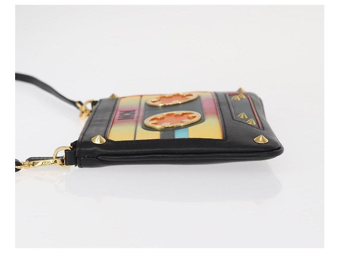 Borsa a Spalla MCM in Pelle Nera Oro Auth 157161V Nero D'oro - vista 5