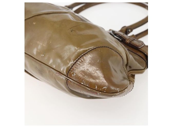 Borsa a Spalla Gancini Smalto Marrone Argento Auth 155066 di Salvatore Ferragamo - vista 10
