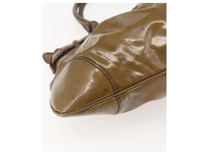 Borsa a Spalla Gancini Smalto Marrone Argento Auth 155066 di Salvatore Ferragamo - vista 11