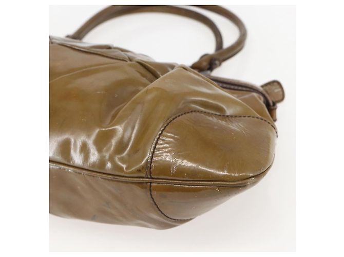 Borsa a Spalla Gancini Smalto Marrone Argento Auth 155066 di Salvatore Ferragamo - vista 12