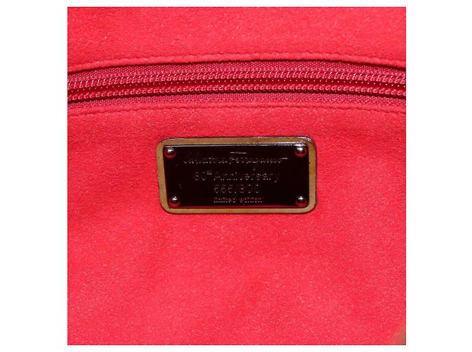 Borsa a Spalla Gancini Smalto Marrone Argento Auth 155066 di Salvatore Ferragamo - vista 15