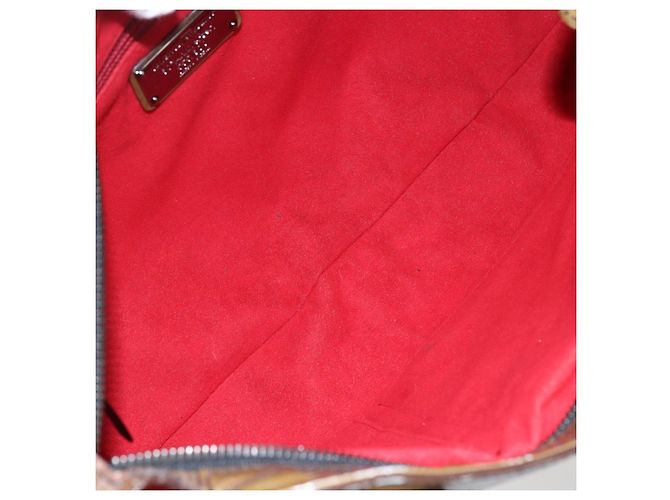 Borsa a Spalla Gancini Smalto Marrone Argento Auth 155066 di Salvatore Ferragamo - vista 17