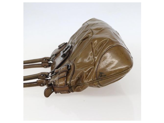 Borsa a Spalla Gancini Smalto Marrone Argento Auth 155066 di Salvatore Ferragamo - vista 4