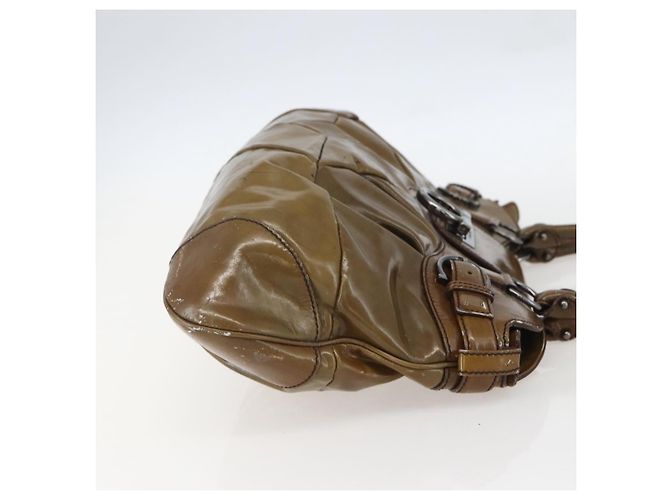 Borsa a Spalla Gancini Smalto Marrone Argento Auth 155066 di Salvatore Ferragamo - vista 5