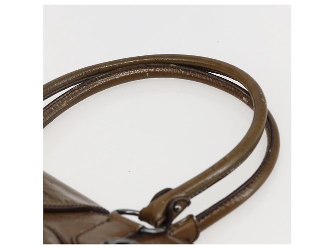Borsa a Spalla Gancini Smalto Marrone Argento Auth 155066 di Salvatore Ferragamo - vista 8