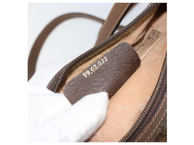 Borsa Gucci GG Supreme Web Sherry Line PVC Beige Oro 89 02 032 Auth bs30923 D'oro - vista 12