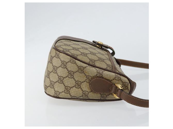 Borsa Gucci GG Supreme Web Sherry Line PVC Beige Oro 89 02 032 Auth bs30923 D'oro - vista 3