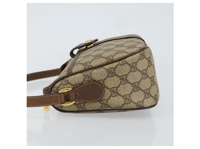 Borsa Gucci GG Supreme Web Sherry Line PVC Beige Oro 89 02 032 Auth bs30923 D'oro - vista 4