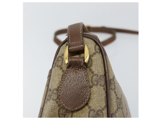 Borsa Gucci GG Supreme Web Sherry Line PVC Beige Oro 89 02 032 Auth bs30923 D'oro - vista 9