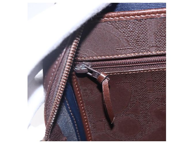 Borsa a mano in tela Trotter Christian Dior PVC marrone oro Auth ka074 - vista 17