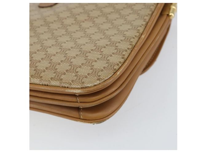 Céline Borsa a Spalla in Tela Macadam CELINE in Pelle PVC Beige Oro Auth 153390 D'oro - vista 15